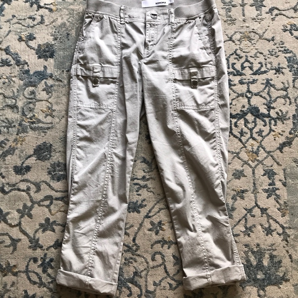 Cargo Cropped Pants Gray